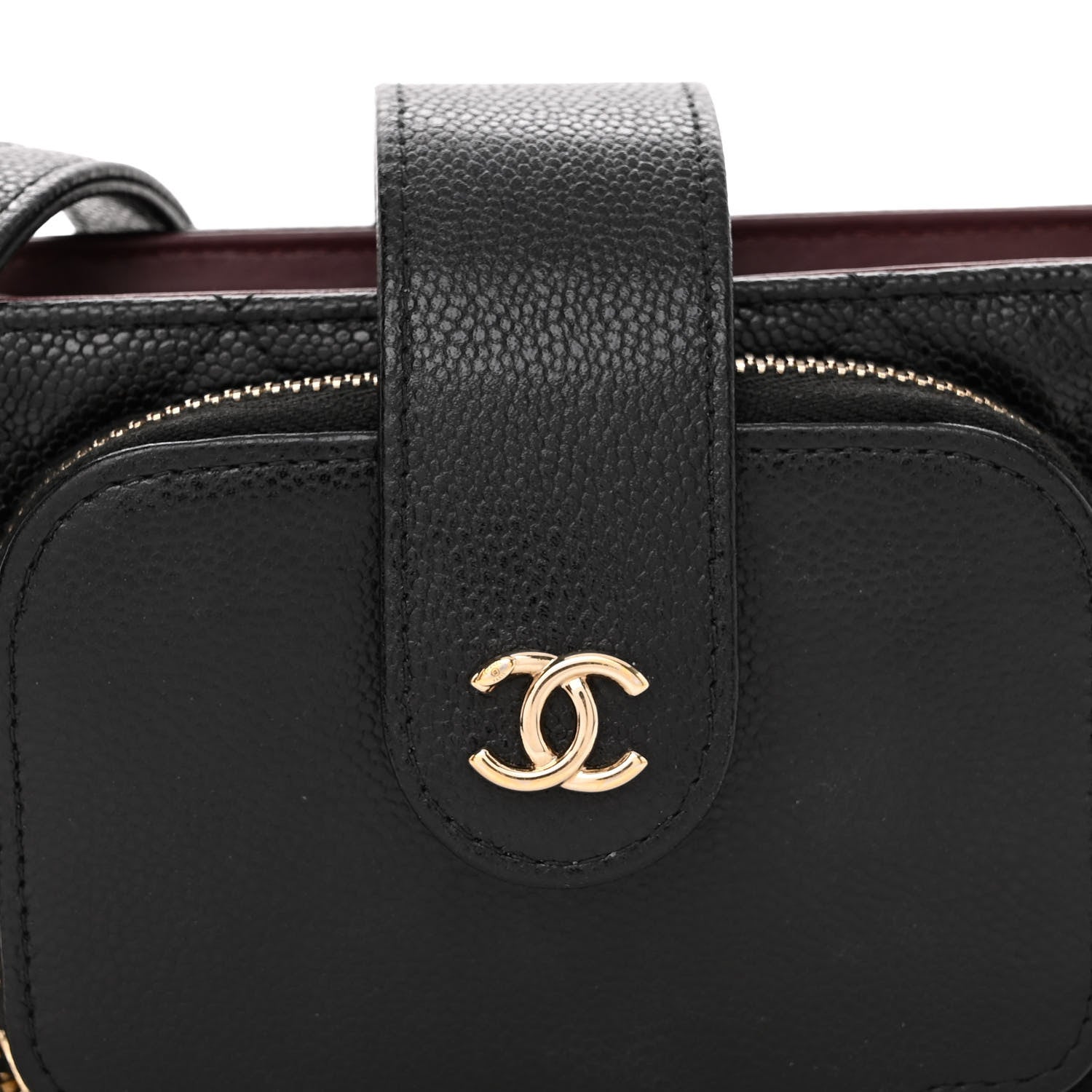Chanel Caviar Quilted Phone Holder With Chain Black 8 of 10