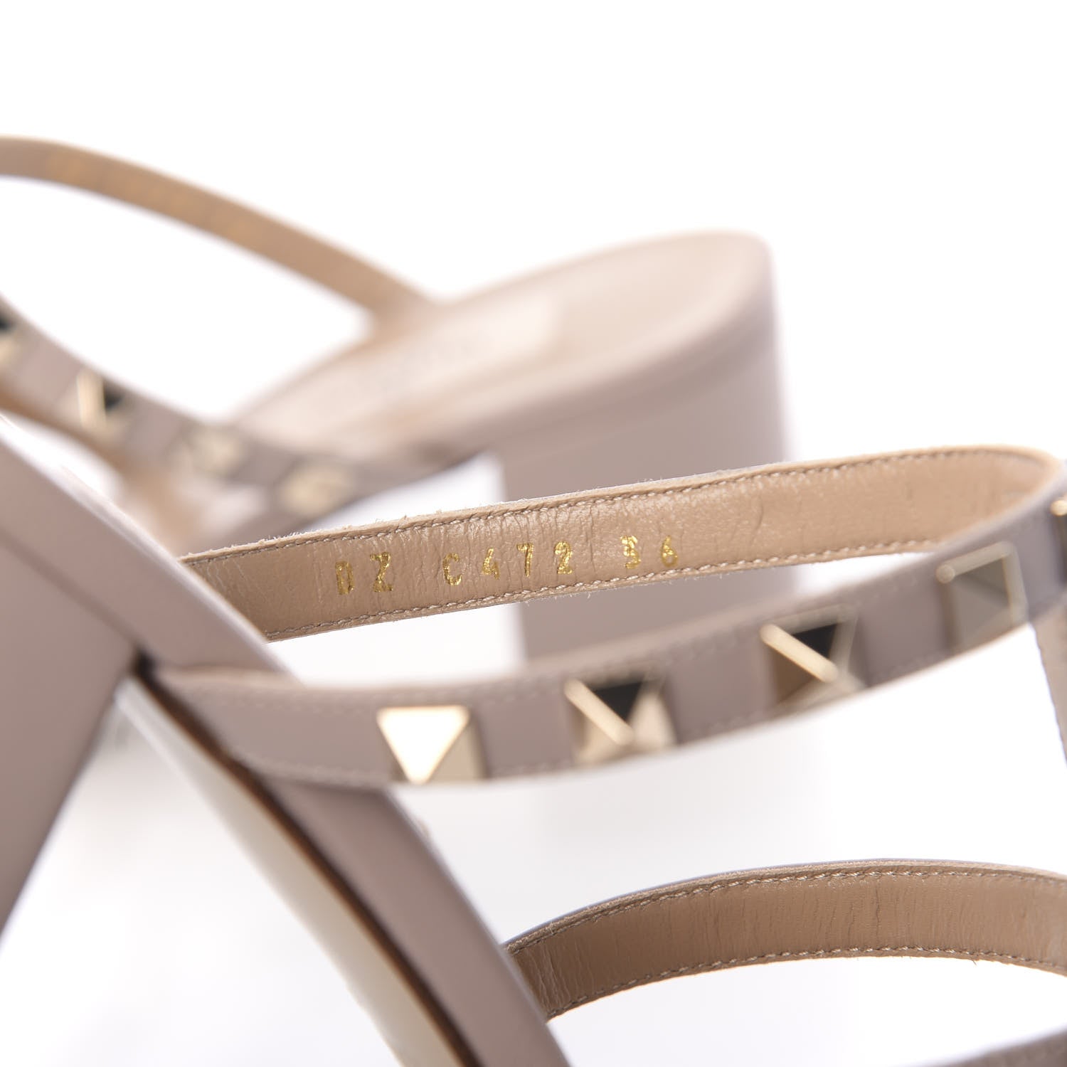 Valentino Garavani Calfskin Rockstud 60mm Caged Slide Sandals 36 Poudre 7 of 9