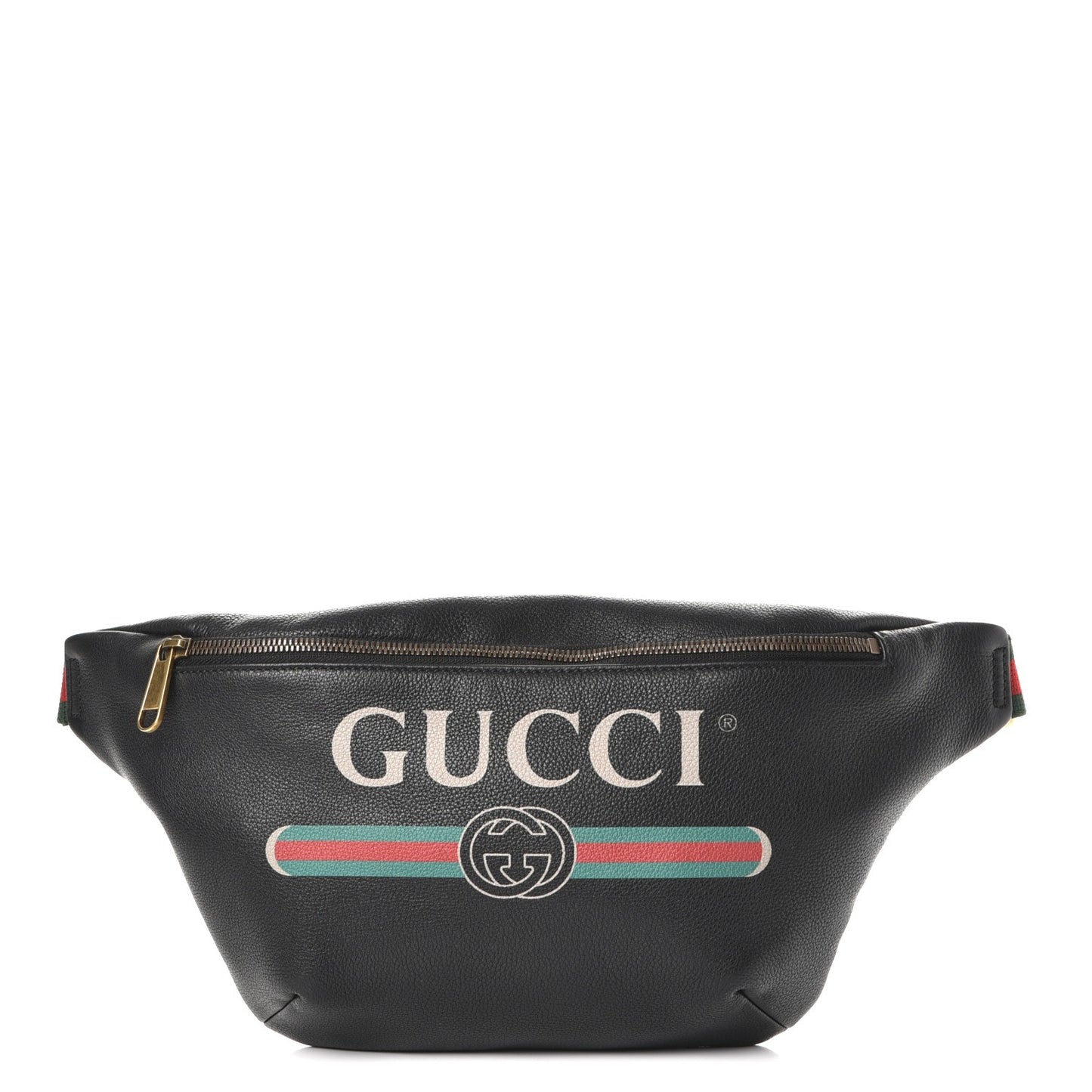 Grained Calfskin Logo Belt Bag Black