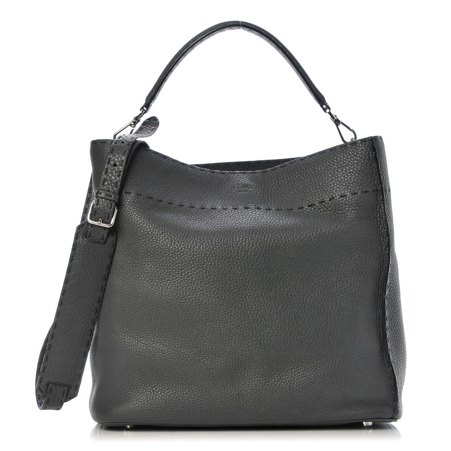 Cuoio Romano Selleria Large Anna Bucket Bag Asfalto