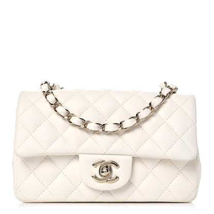 Chanel Lambskin Quilted Mini Rectangular Flap White 1 of 14