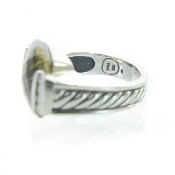 David Yurman Sterling Silver Diamond Citrine Ring 6.5 5 of 5