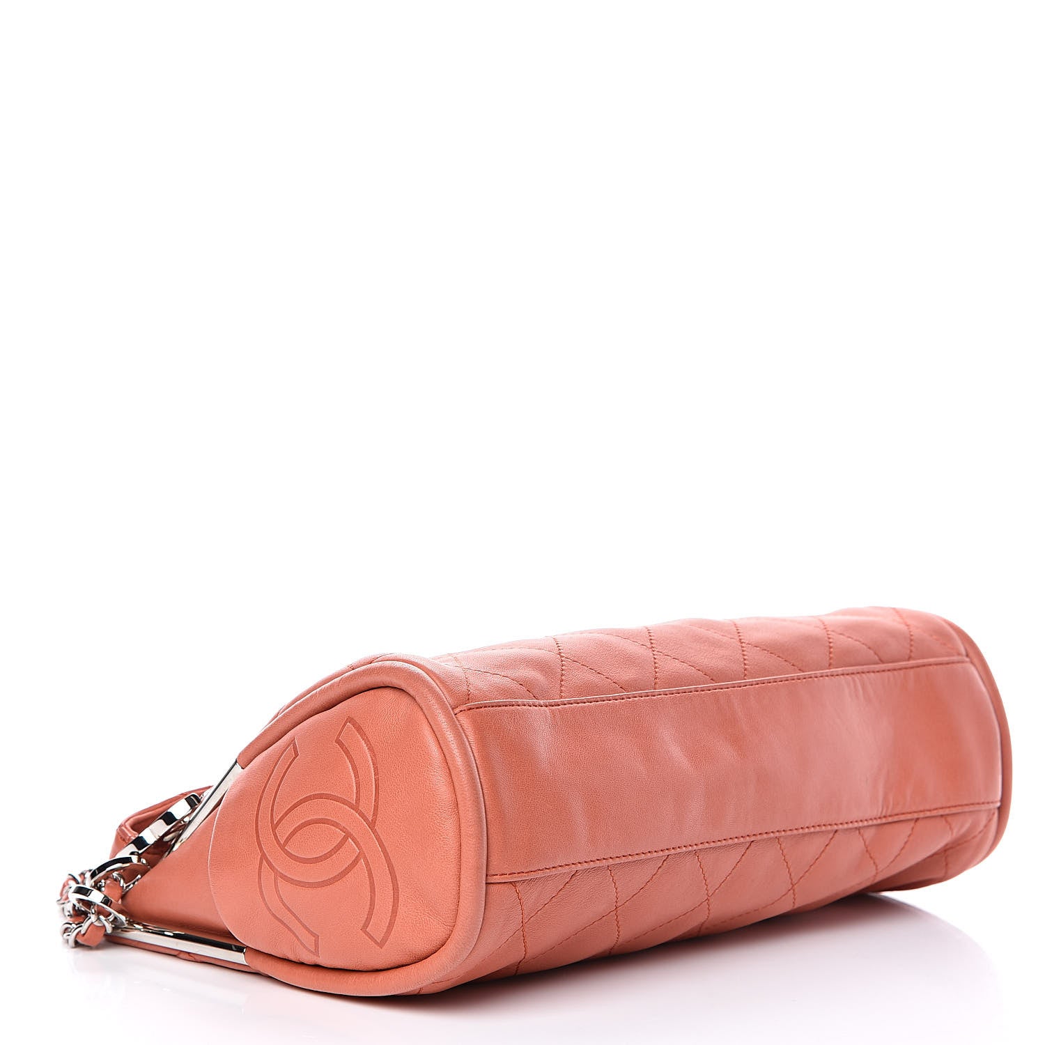 Chanel Lambskin Stitched Medium Ultimate Soft Tote Coral 4 of 14