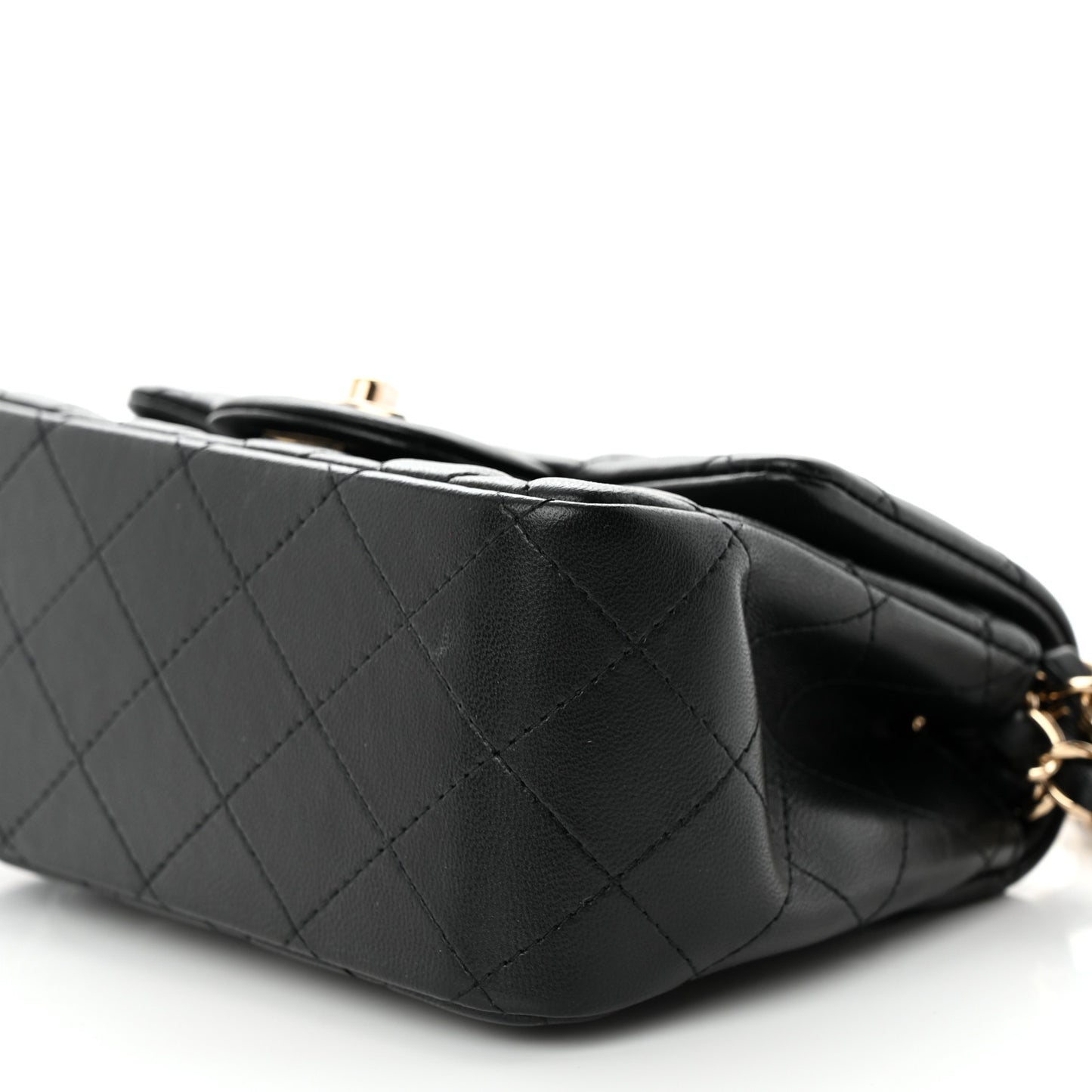 Lambskin Quilted Mini Square Flap Black