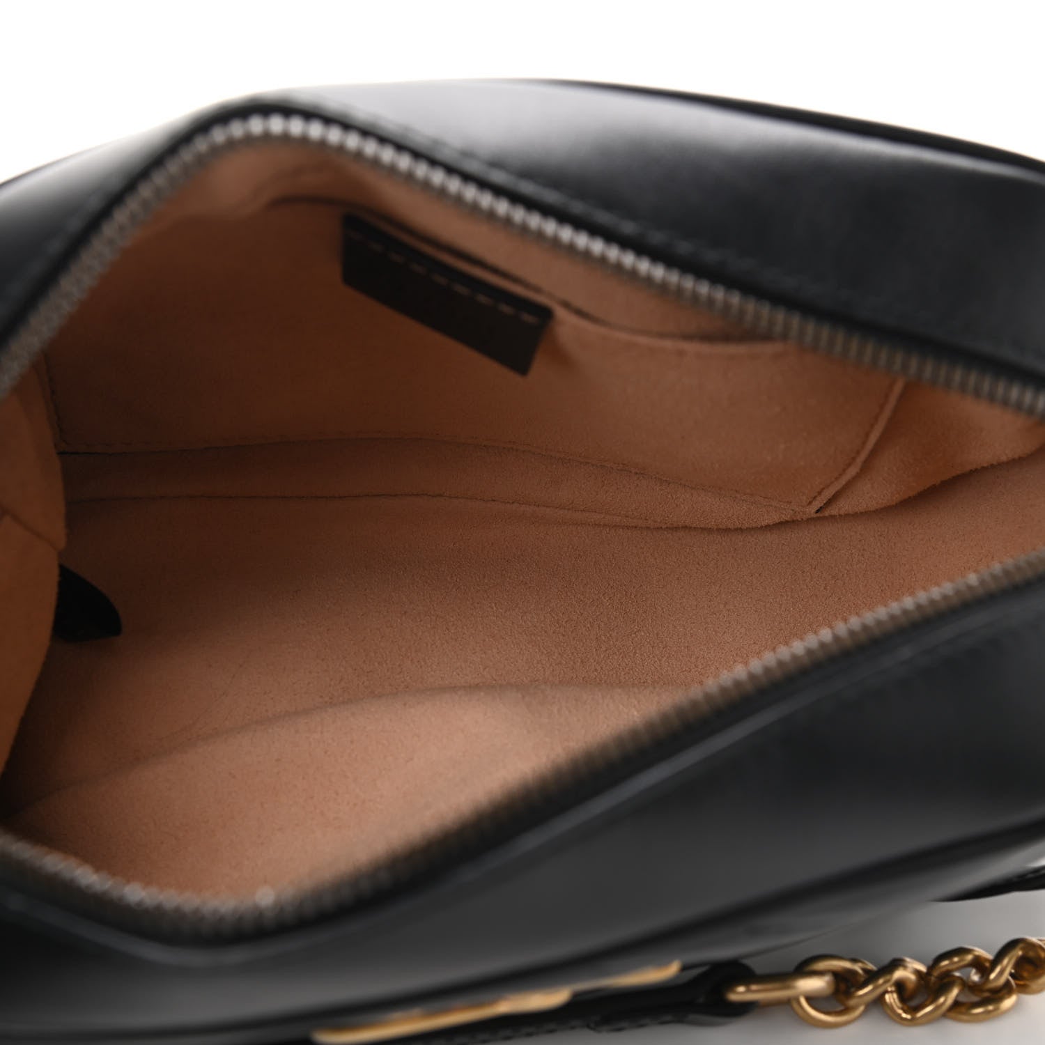 Gucci Calfskin Matelasse Small GG Marmont Chain Shoulder Bag Black 5 of 9