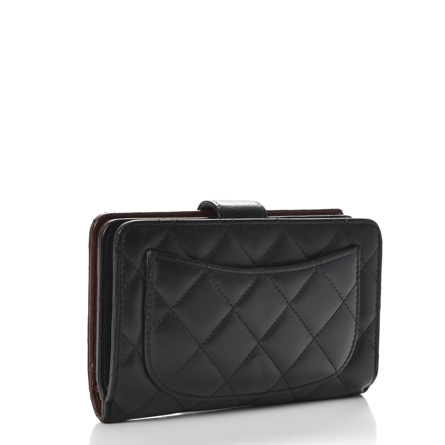 Chanel Lambskin Quilted Zipped Pocket Wallet Black 3 of 9