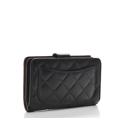 Chanel Lambskin Quilted Zipped Pocket Wallet Black 3 of 9