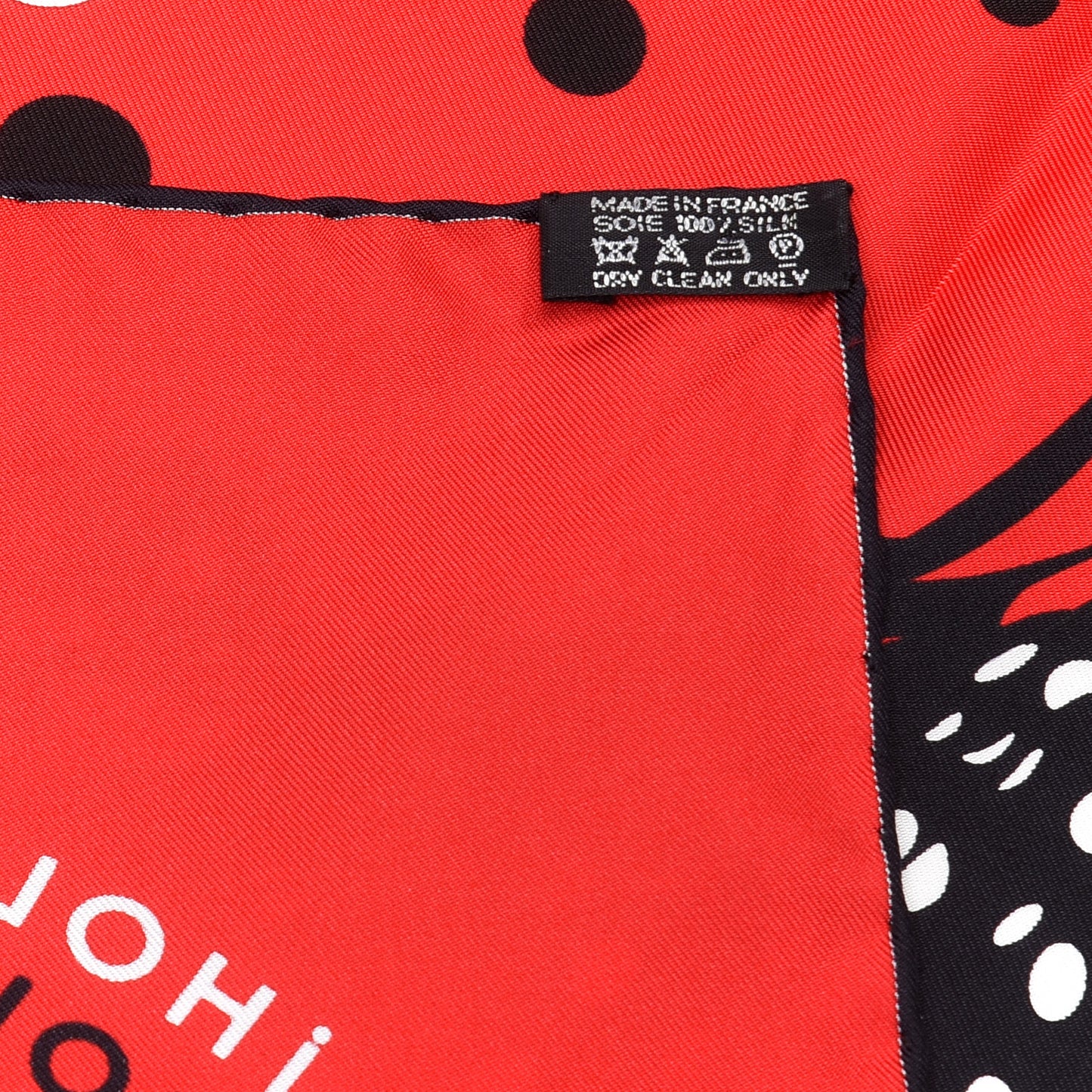 Silk Hola Flamenca Scarf 90 Rouge White Black