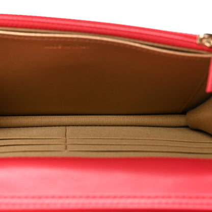 Chanel Lambskin Quilted CC Pearl Crush Wallet on Chain WOC Red 5 of 12