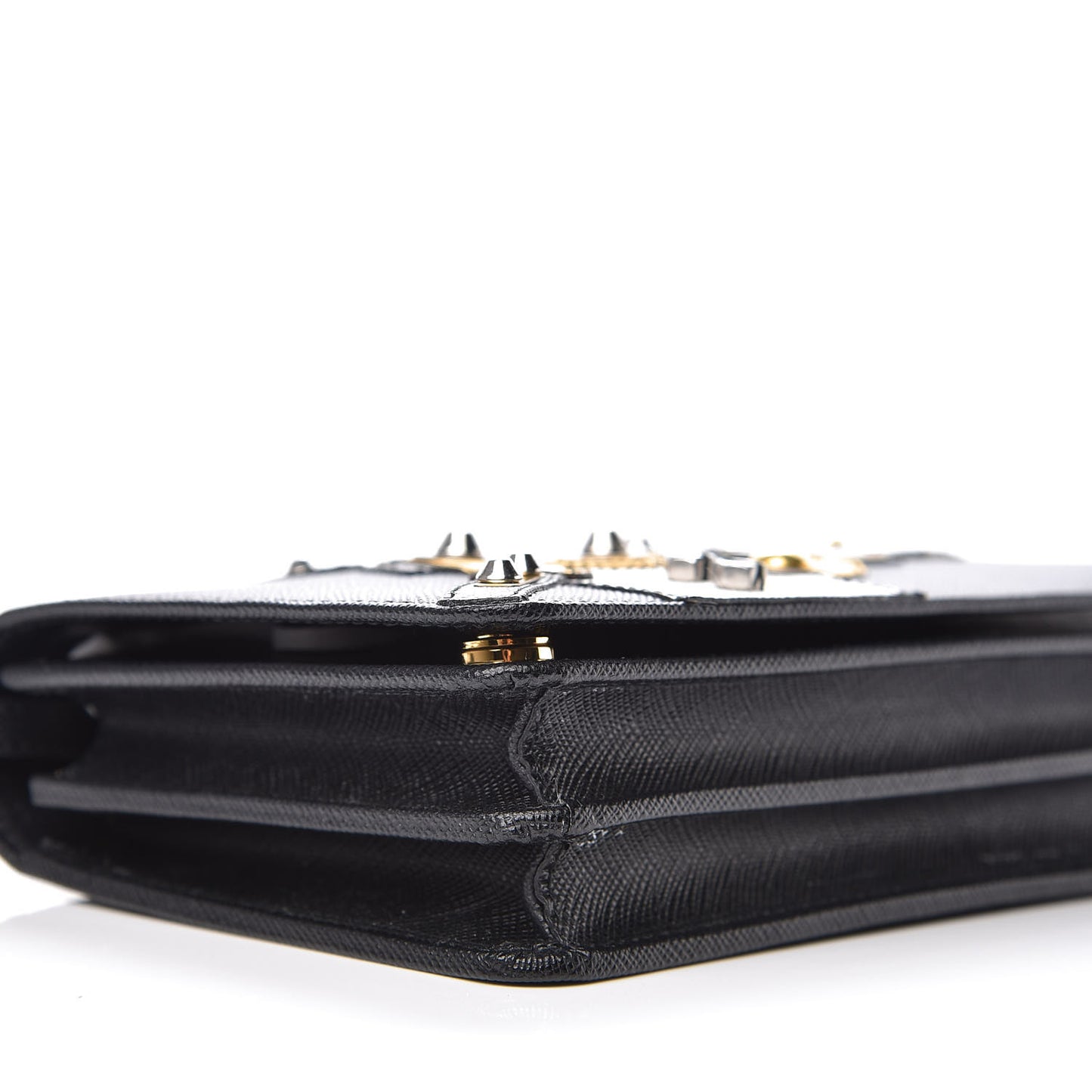 Saffiano Robot Crossbody Wallet Black