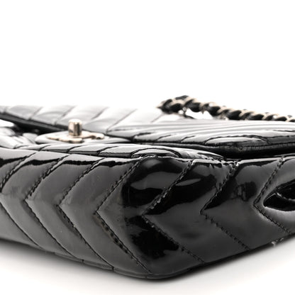 Chanel Patent Chevron Quilted Medium Single Flap Black 10 of 12