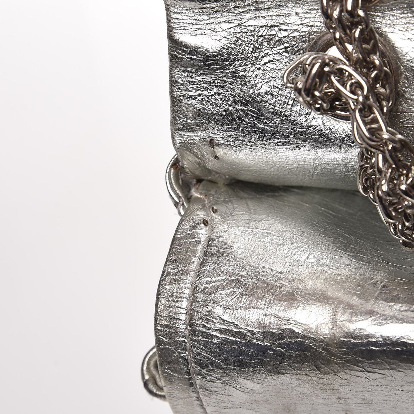 Metallic Aged Calfskin Quilted 2.55 Reissue 227 Flap Silver