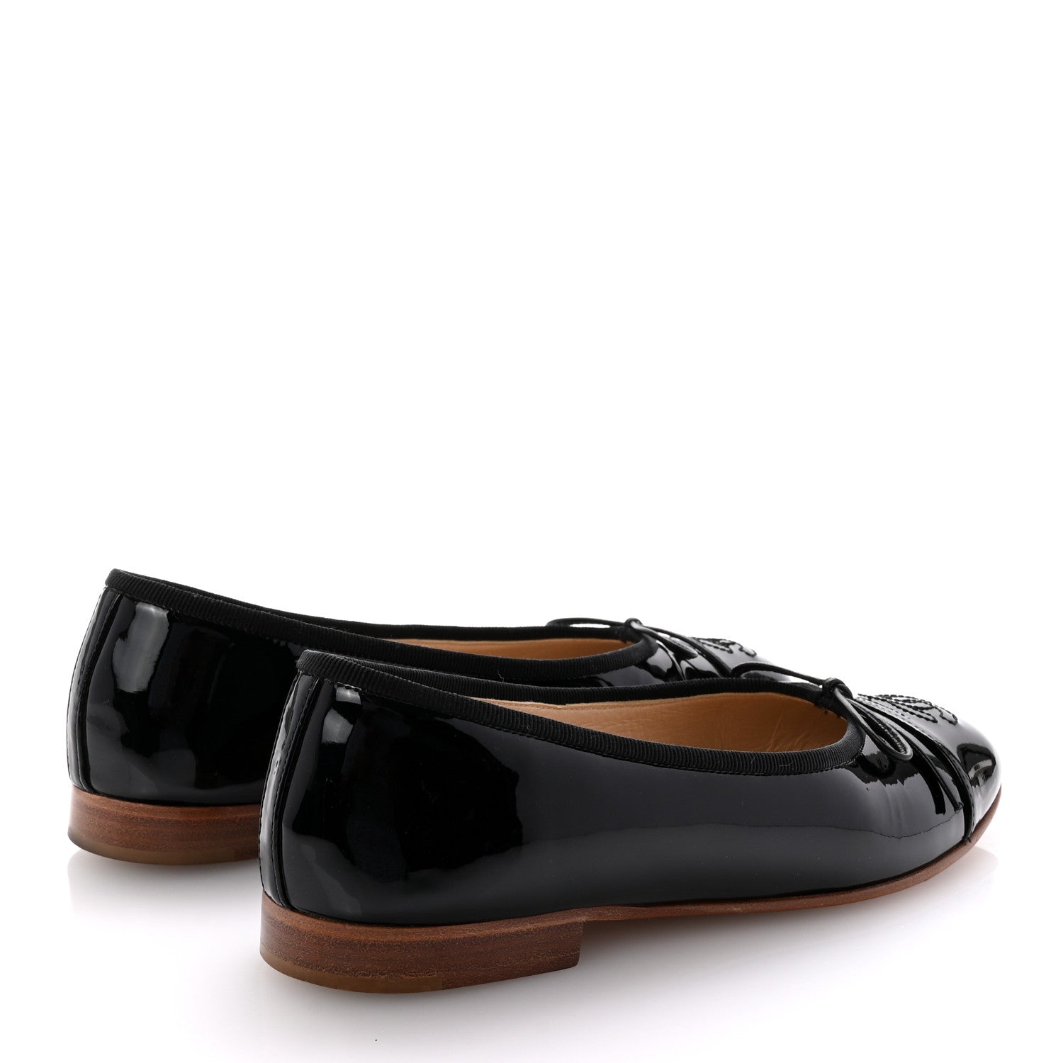 Chanel Patent CC Cap Toe Ballerina Flats 35.5 Black 5 of 9