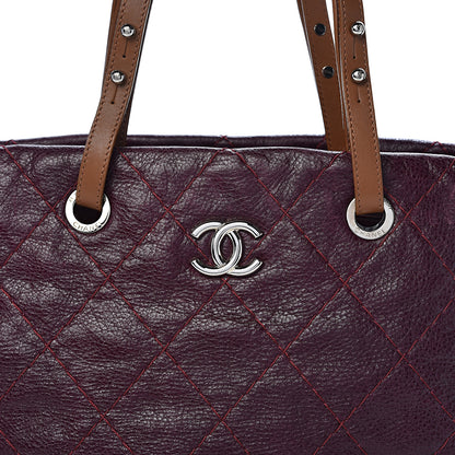 Chanel Glazed Calfskin Large On the Road Tote Plum 11 of 11