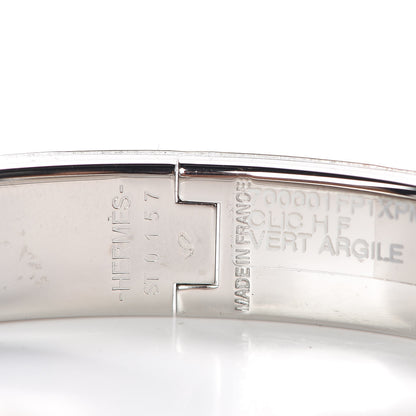 Hermes Enamel Narrow Clic Clac H Bracelet PM Vert Argile 4 of 4