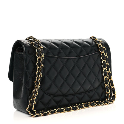 Chanel Lambskin Quilted Jumbo Double Flap Black 2 of 8