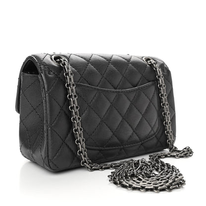 Chanel Metallic Sheepskin Quilted 2.55 Reissue Mini Flap Black 3 of 11