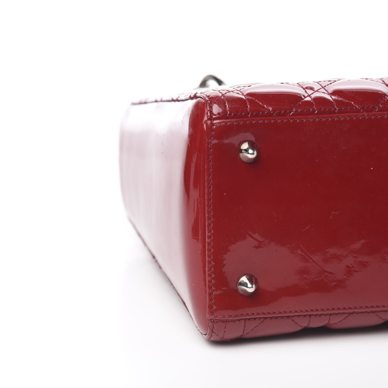 Christian Dior Patent Cannage Medium Lady Dior Red 5 of 12