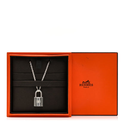 Hermes Sterling Silver Amulette Cadenas Kelly Pendant Necklace 5 of 5