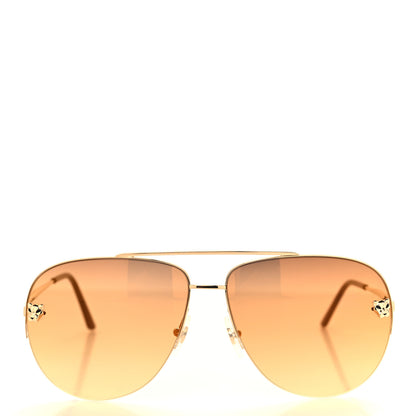 Cartier Santos de Cartier Aviator Sunglasses CT0065S Gold 2 of 7