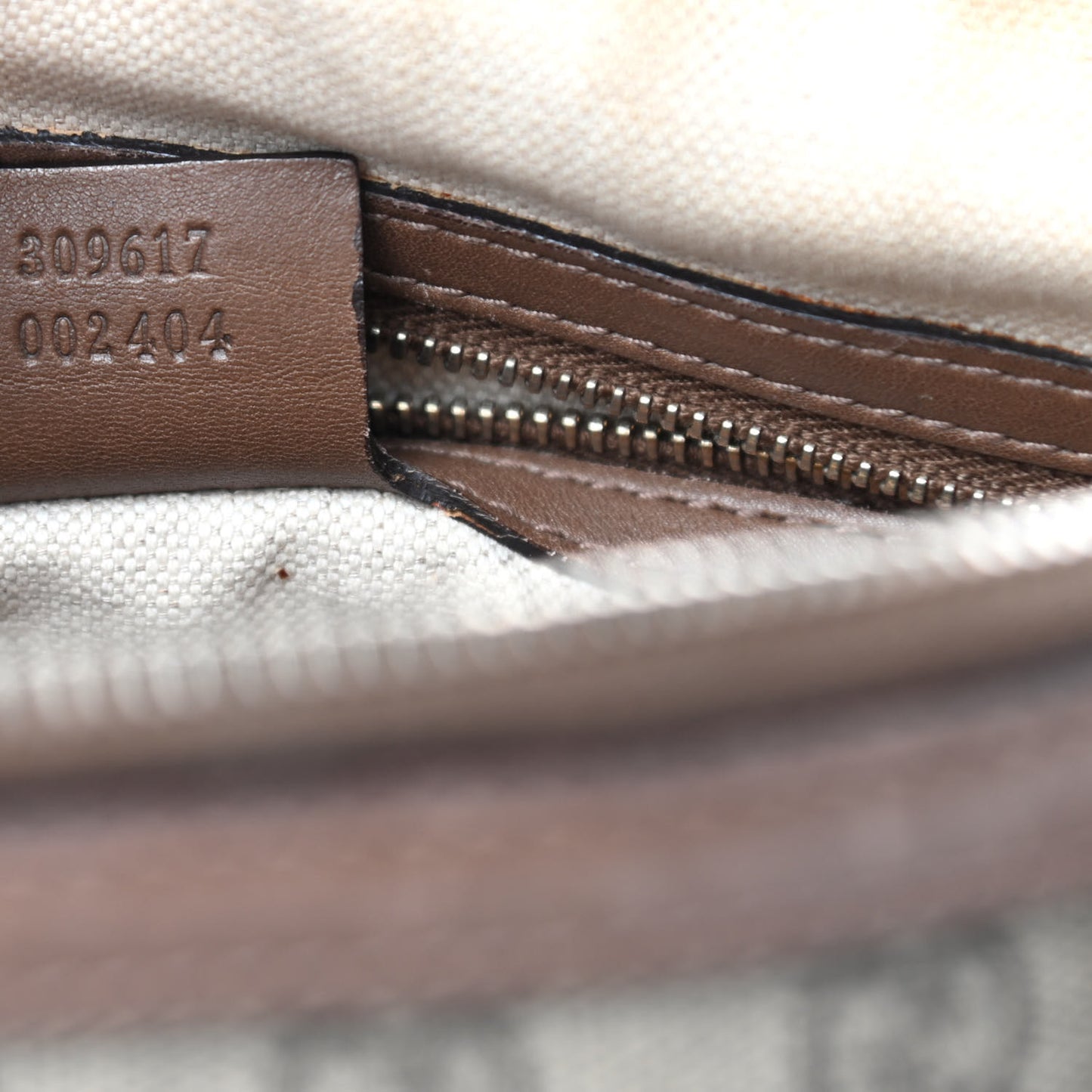 GG Supreme Monogram Margaux Calfskin Small Nice Top Handle Dome Bag Beige Ebony Acero