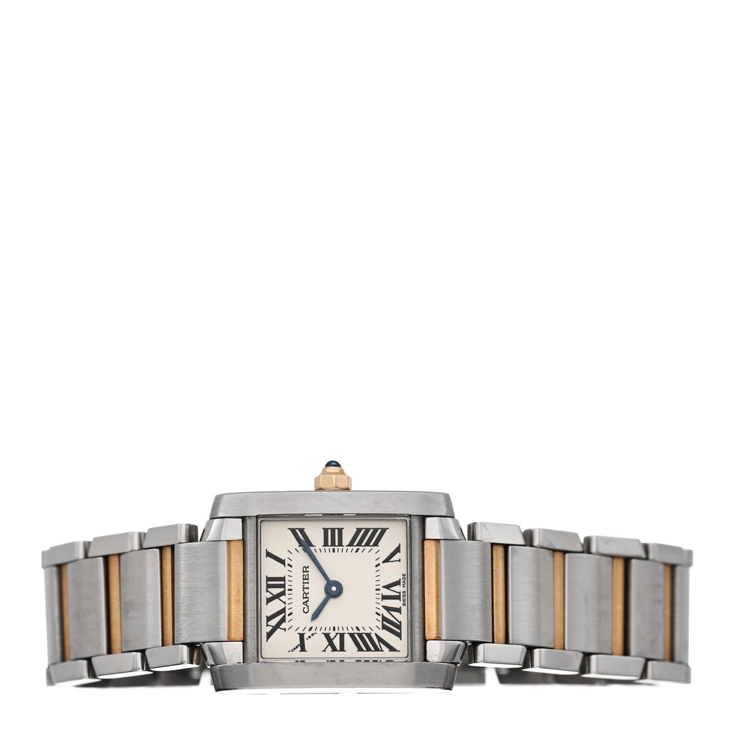 Stainless Steel 18K Yellow Gold 20mm Tank Francaise Quartz Watch