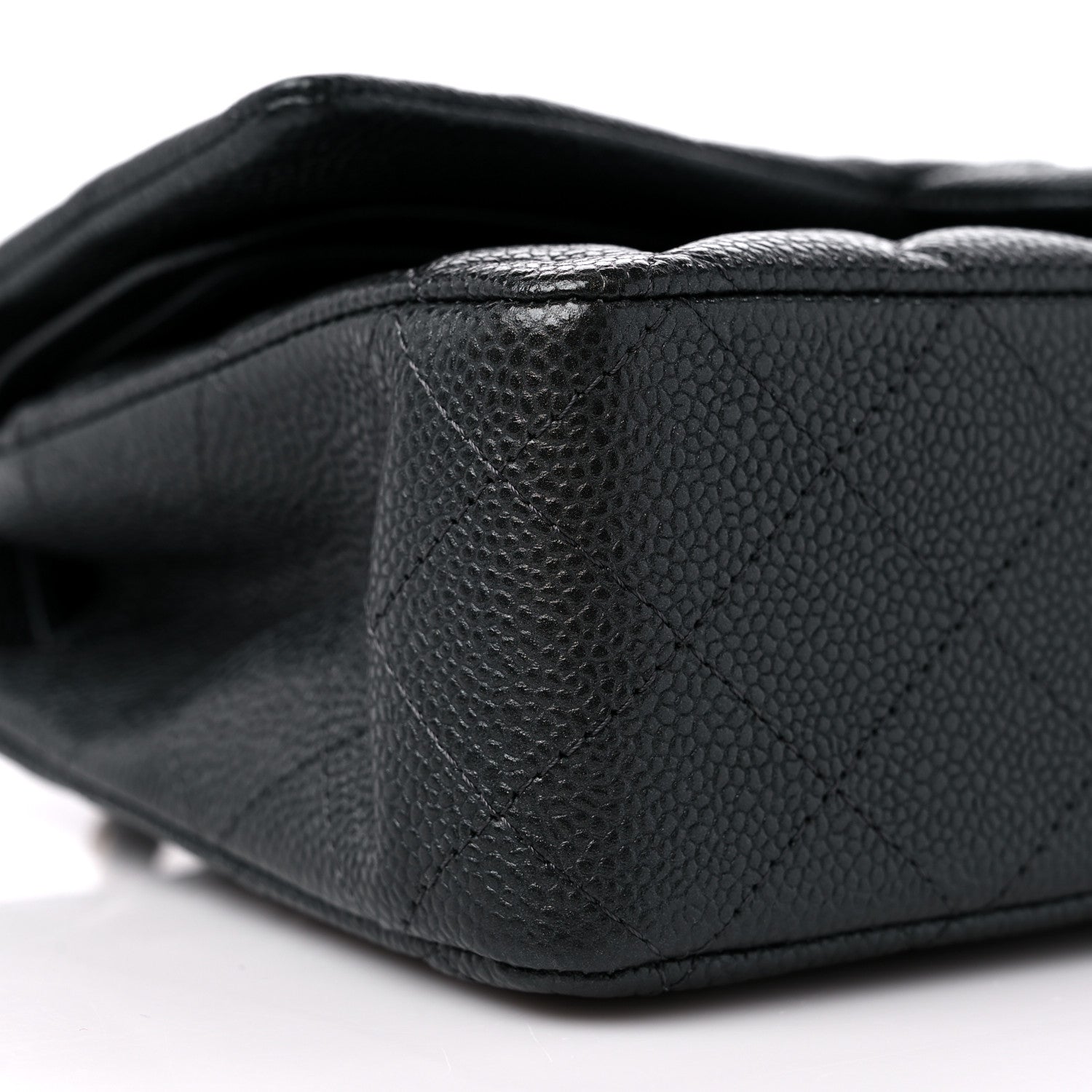 Chanel Metallic Caviar Quilted Medium Double Flap Dark Grey 8 of 9