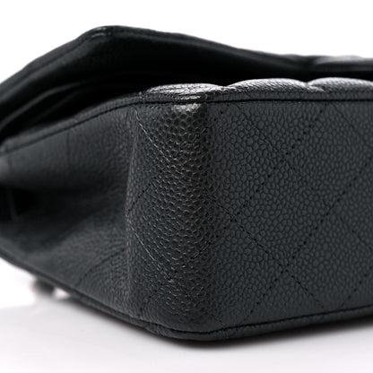 Chanel Metallic Caviar Quilted Medium Double Flap Dark Grey 8 of 9