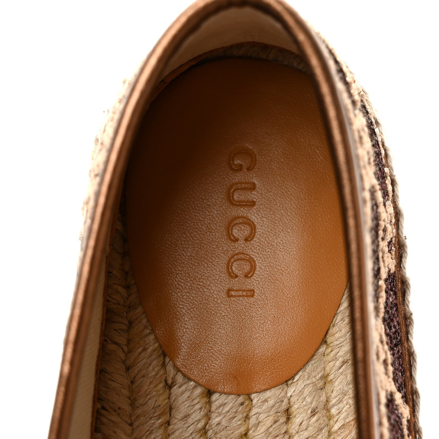 Gucci Lame Nappa GG Monogram Espadrilles 39 Brown Beige Light Bronze 7 of 8
