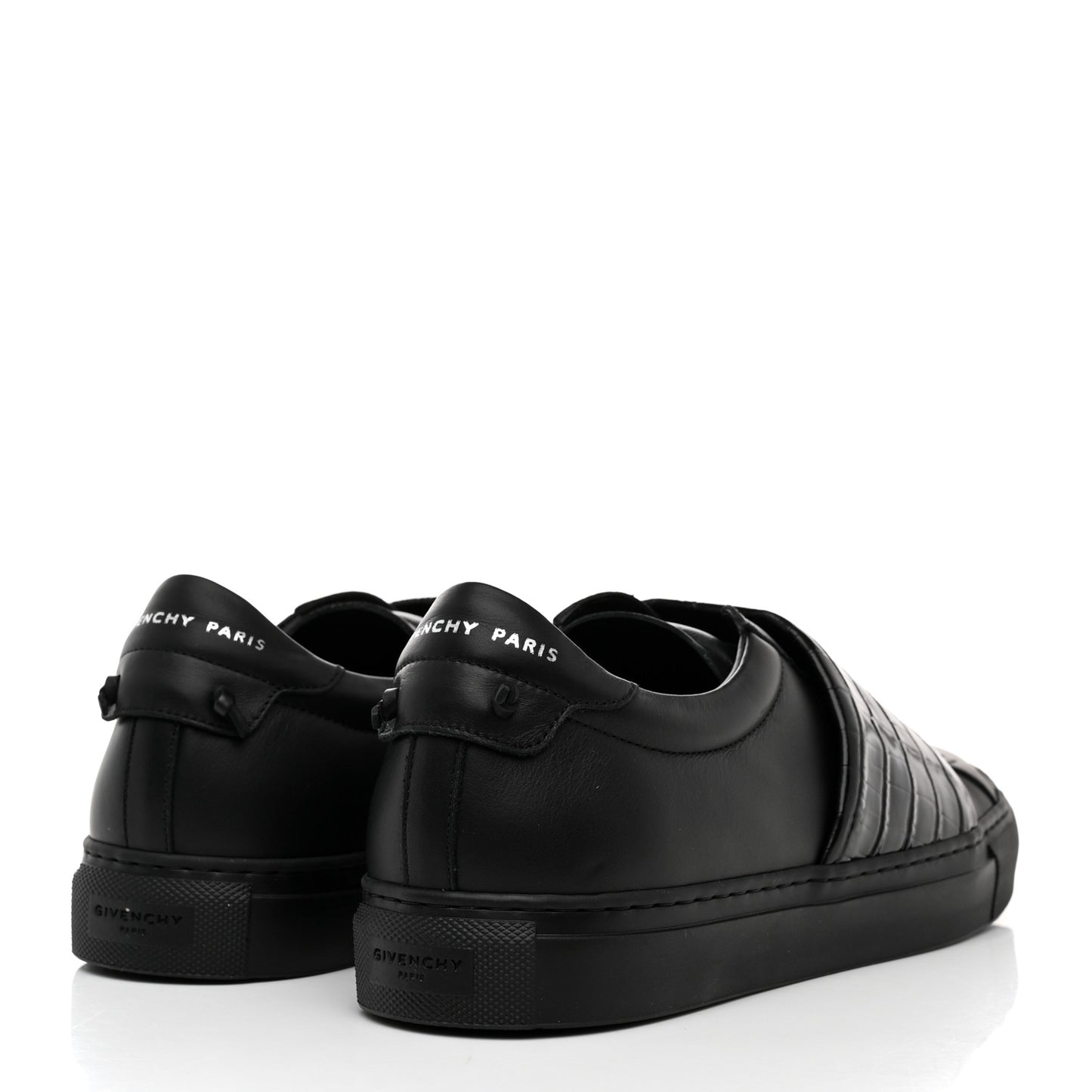 Calfskin Crocodile Embossed Mens Urban Street Sneakers 41 Black