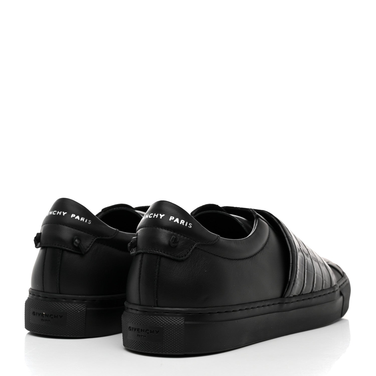 Givenchy Calfskin Crocodile Embossed Mens Urban Street Sneakers 41 Black 4 of 10
