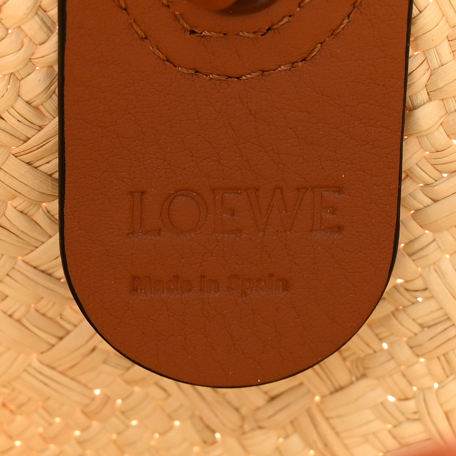 Loewe Calfskin Raffia Paulas Ibiza Mini Anagram Basket Tote Bag Natural Tan 6 of 10
