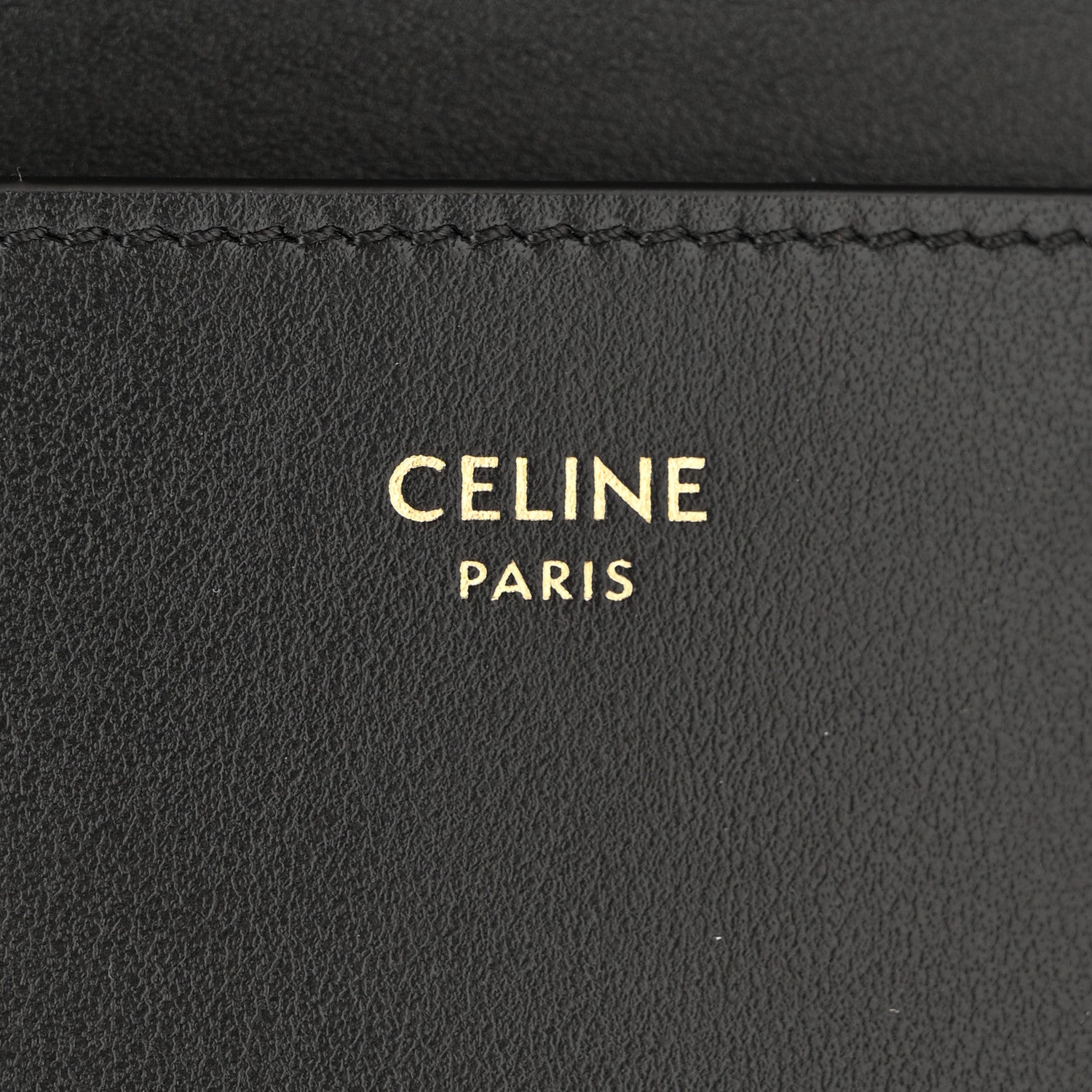 Celine Calfskin Compact Triomphe Wallet With Coin Purse Black 6 of 9