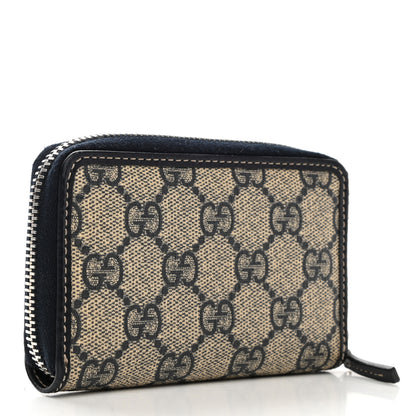 Gucci GG Supreme Monogram Calfskin Compact Wallet Beige Blue 3 of 8