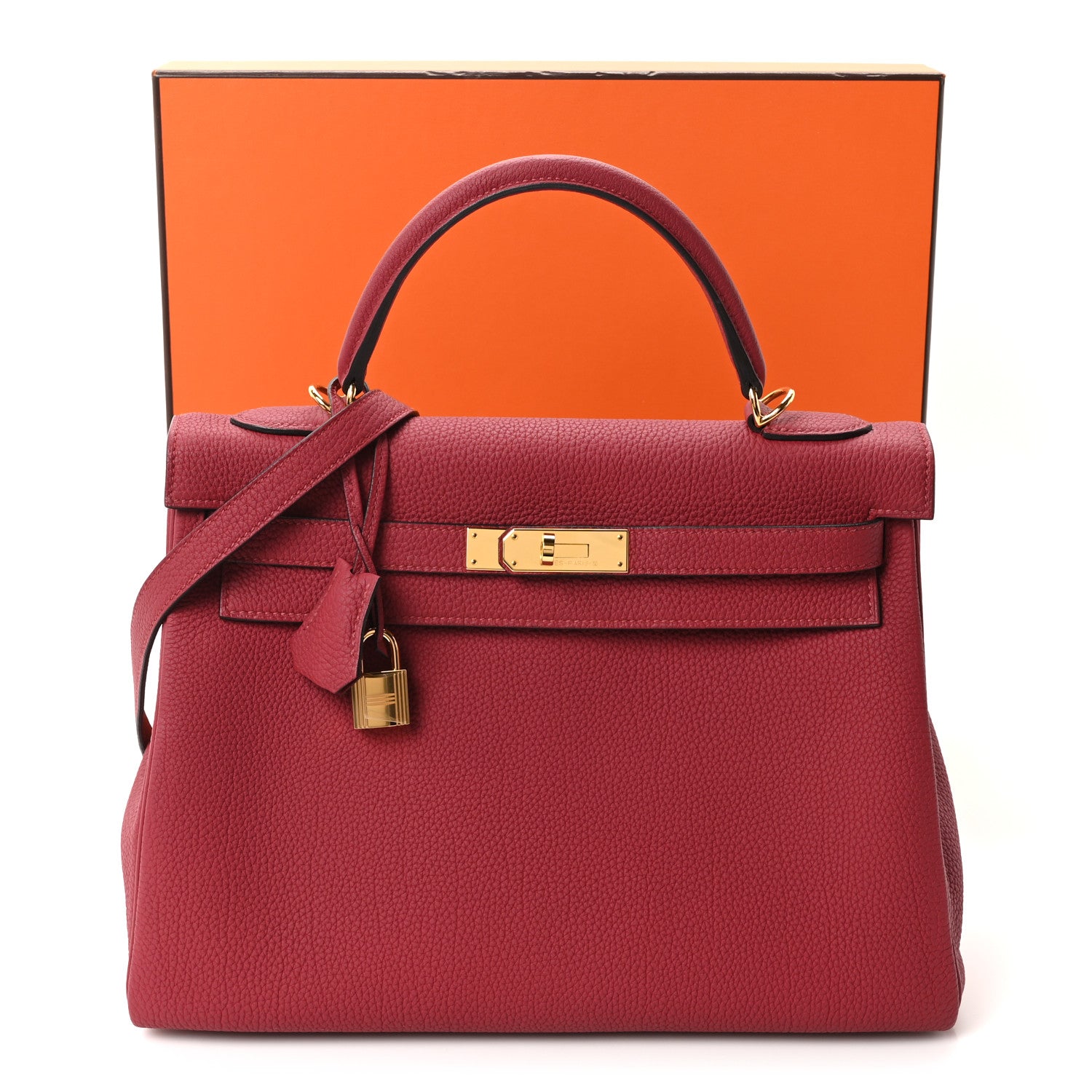 Hermes Togo Kelly Retourne 32 Rouge Grenat 10 of 10