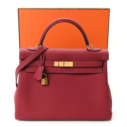 Hermes Togo Kelly Retourne 32 Rouge Grenat 10 of 10