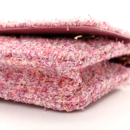 Chanel Tweed Quilted Wallet On Chain WOC Pink 11 of 12