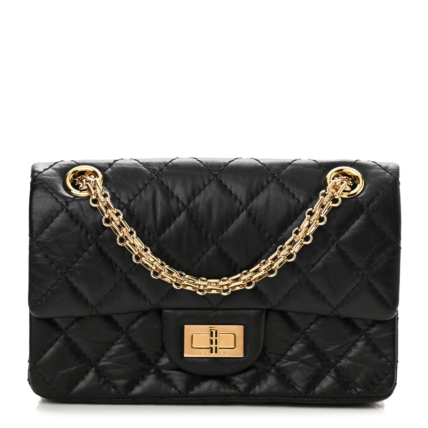 Chanel Aged Calfskin Quilted 2.55 Reissue Mini Flap Black 1 of 11