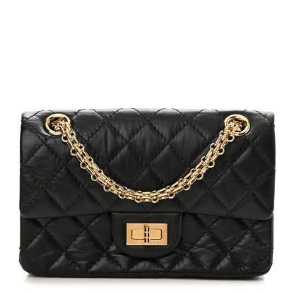 Chanel Aged Calfskin Quilted 2.55 Reissue Mini Flap Black 1 of 11