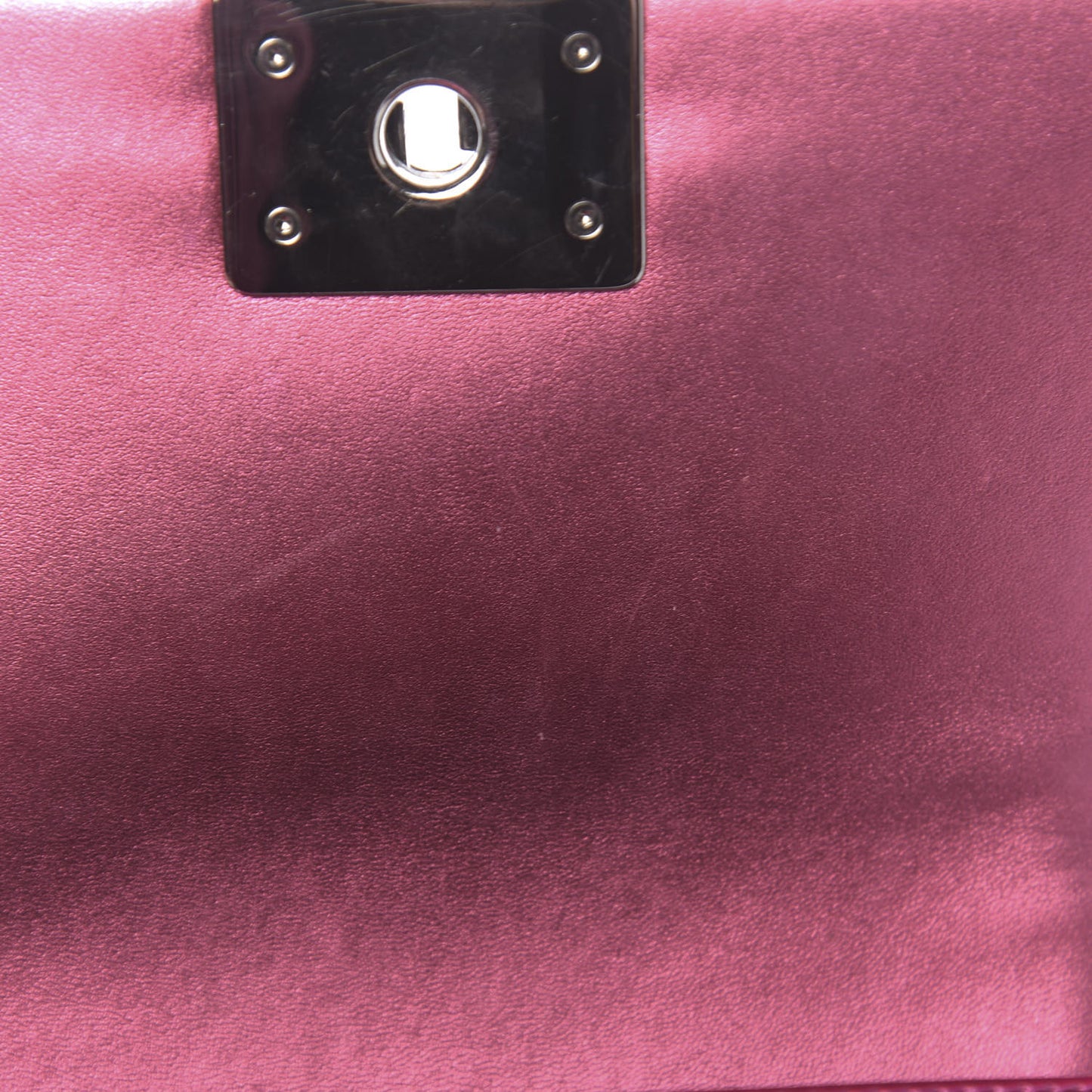 Metallic Patent Calfskin Quilted Small Boy Flap Pink