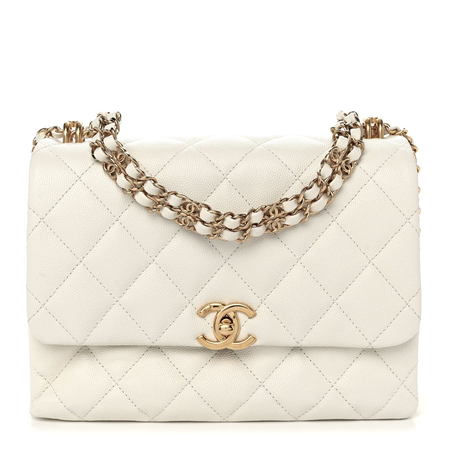 Chanel Caviar Quilted Coco First Flap White 1 of 11