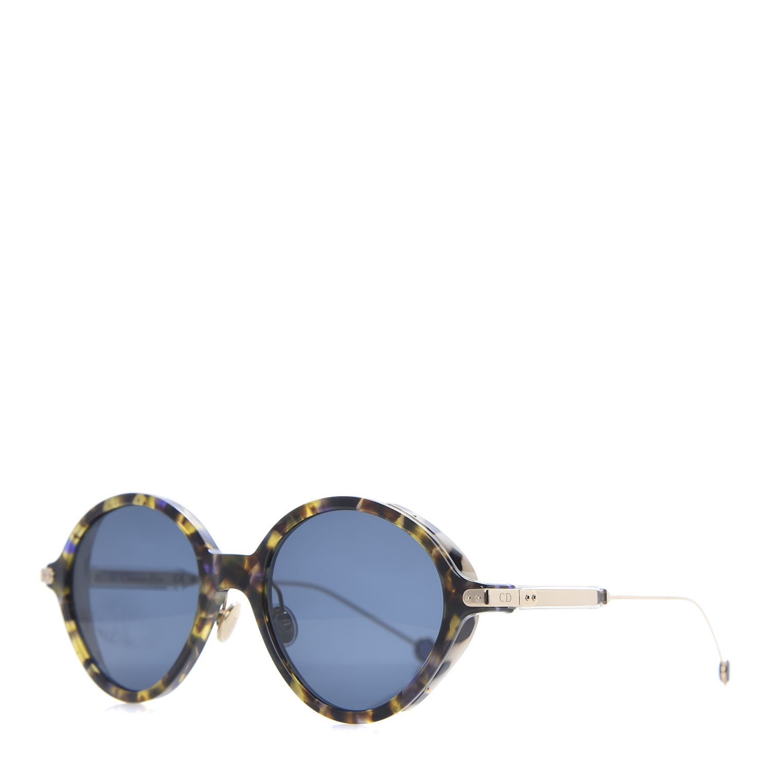 Christian Dior Acetate Umbrage Round Sunglasses Tortoise Blue 1 of 8