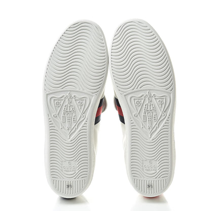 Gucci Calfskin Ayers Blind For Love Embroidered Womens Ace Sneakers 39.5 White 6 of 10