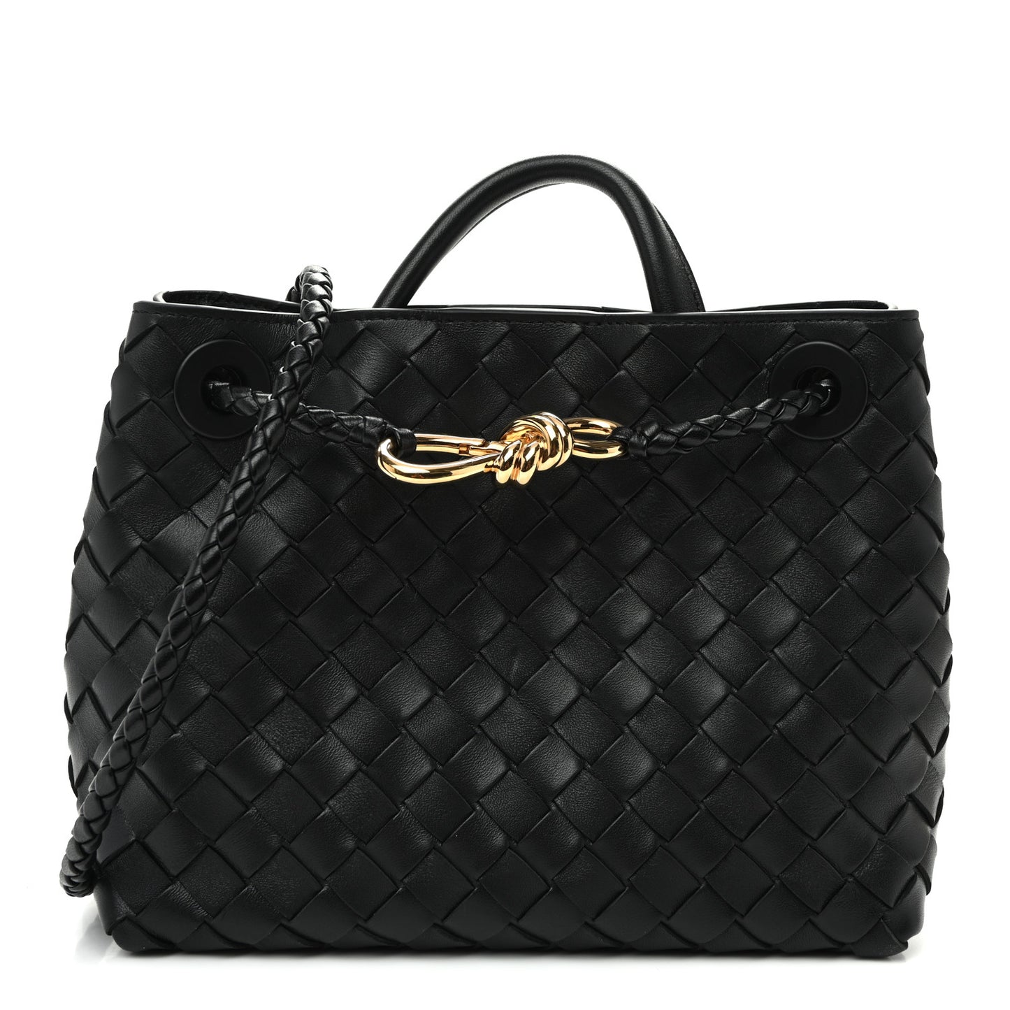 Nappa Intrecciato Small Andiamo Shoulder Bag Black
