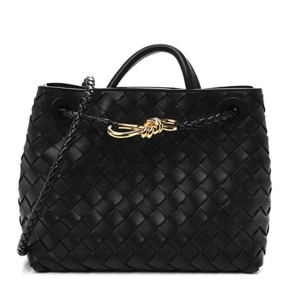 Bottega Veneta Nappa Intrecciato Small Andiamo Shoulder Bag Black 1 of 9