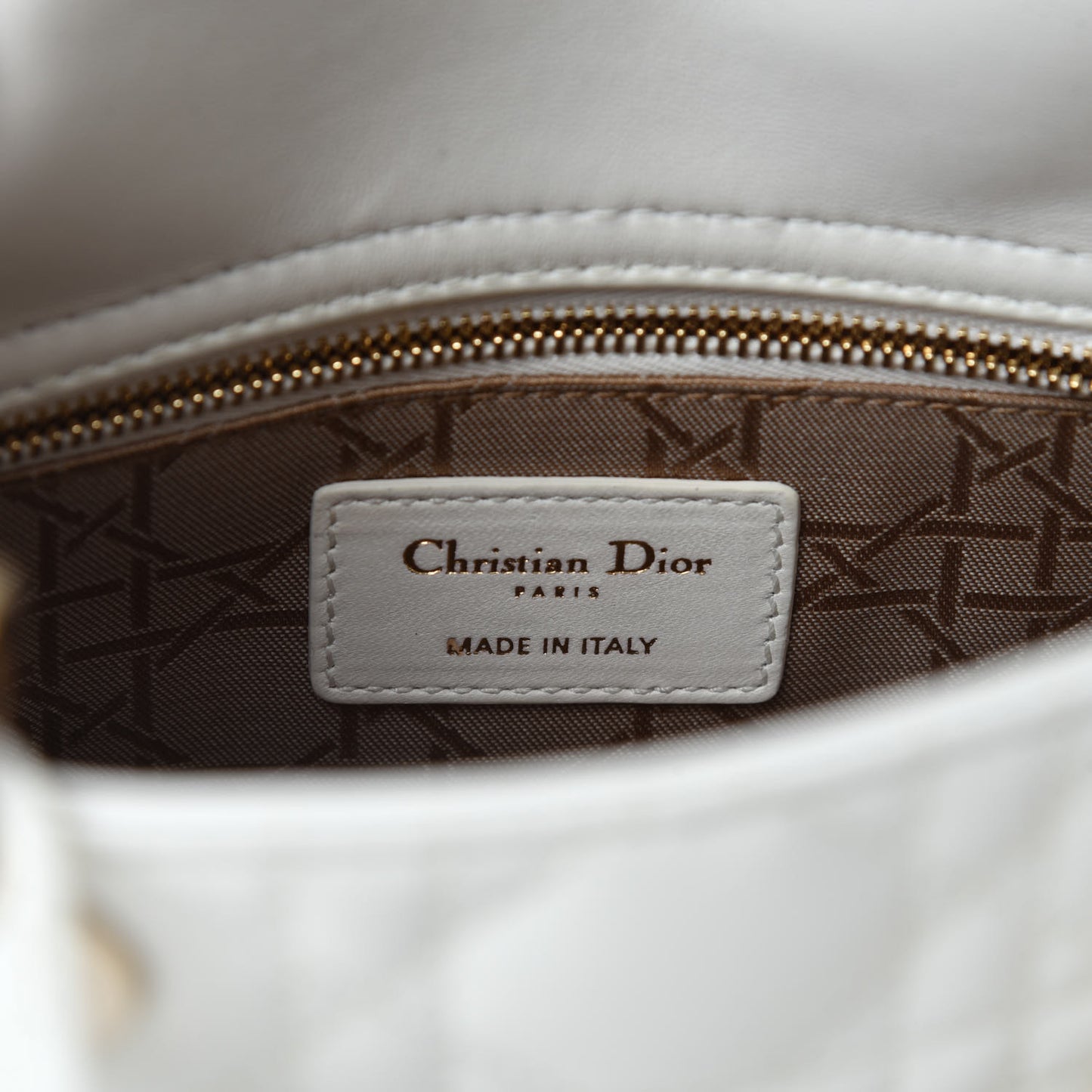 Lambskin Cannage Small My ABCDior Lady Dior White