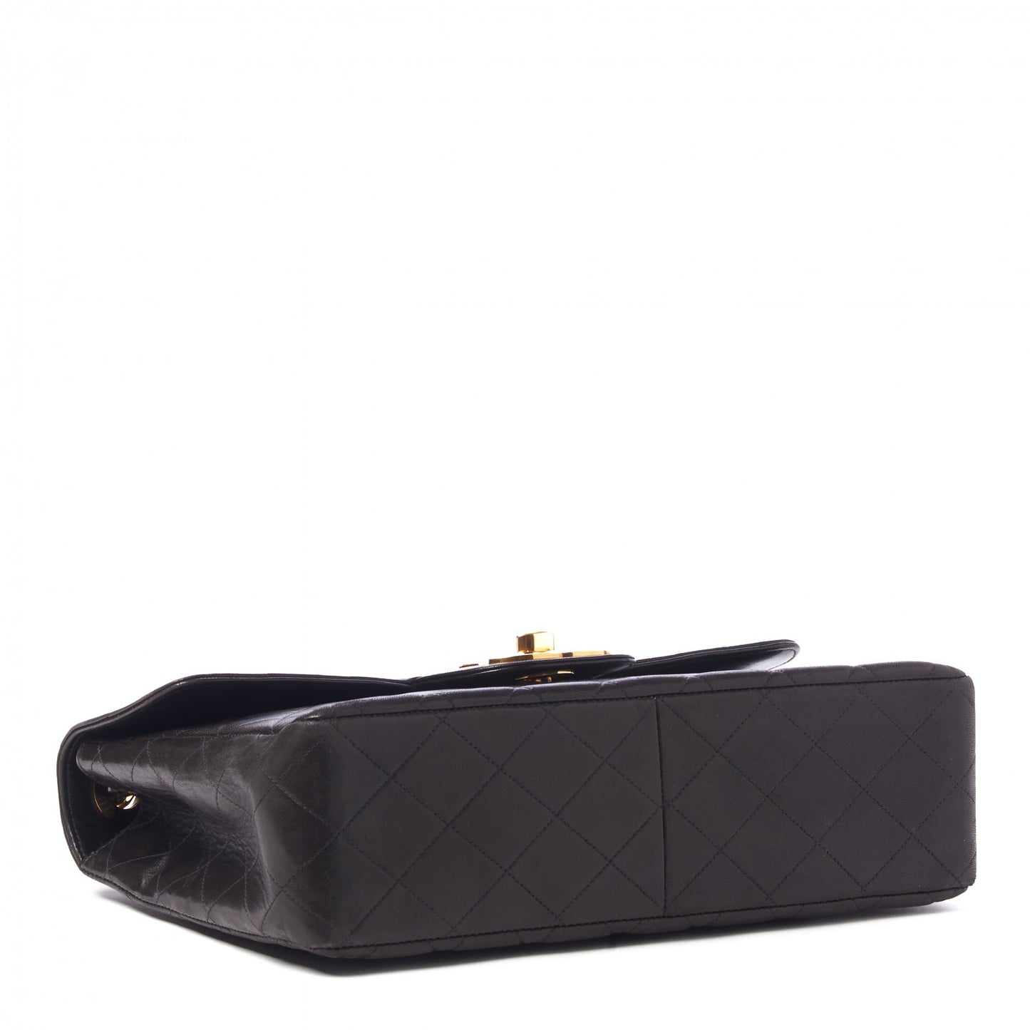 Lambskin Quilted Jumbo Single Flap Black