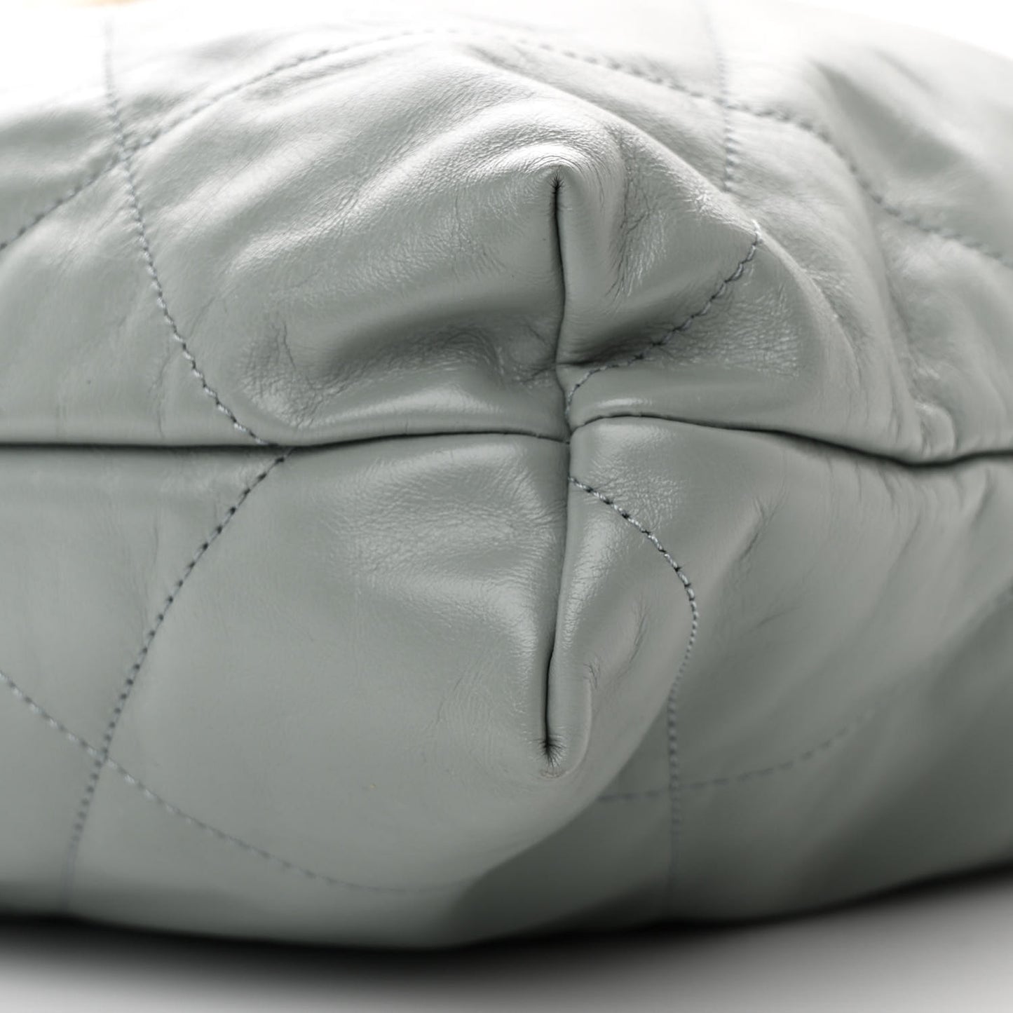 Shiny Calfskin Quilted Chanel 22 Grey