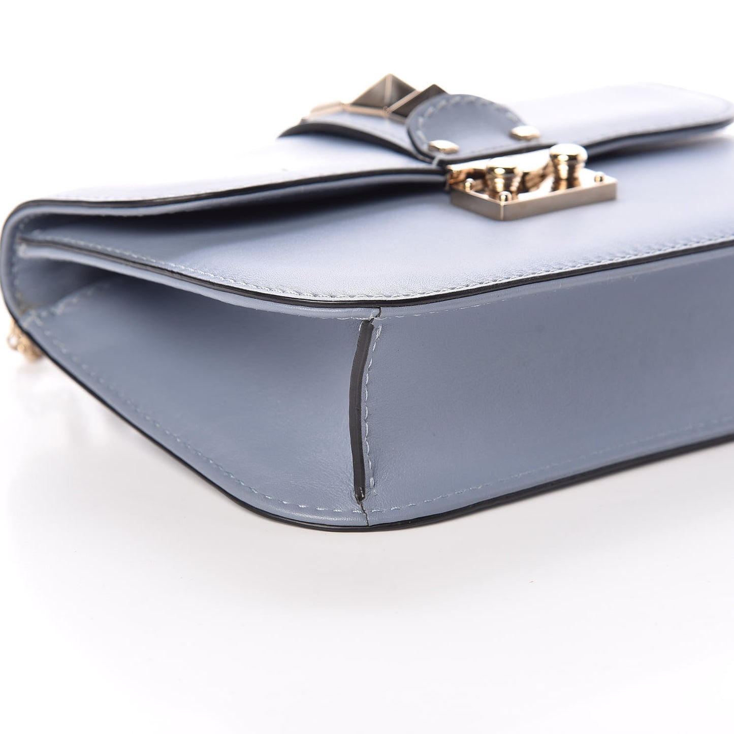 Vitello Small Glam Lock Rockstud Flap London Stone