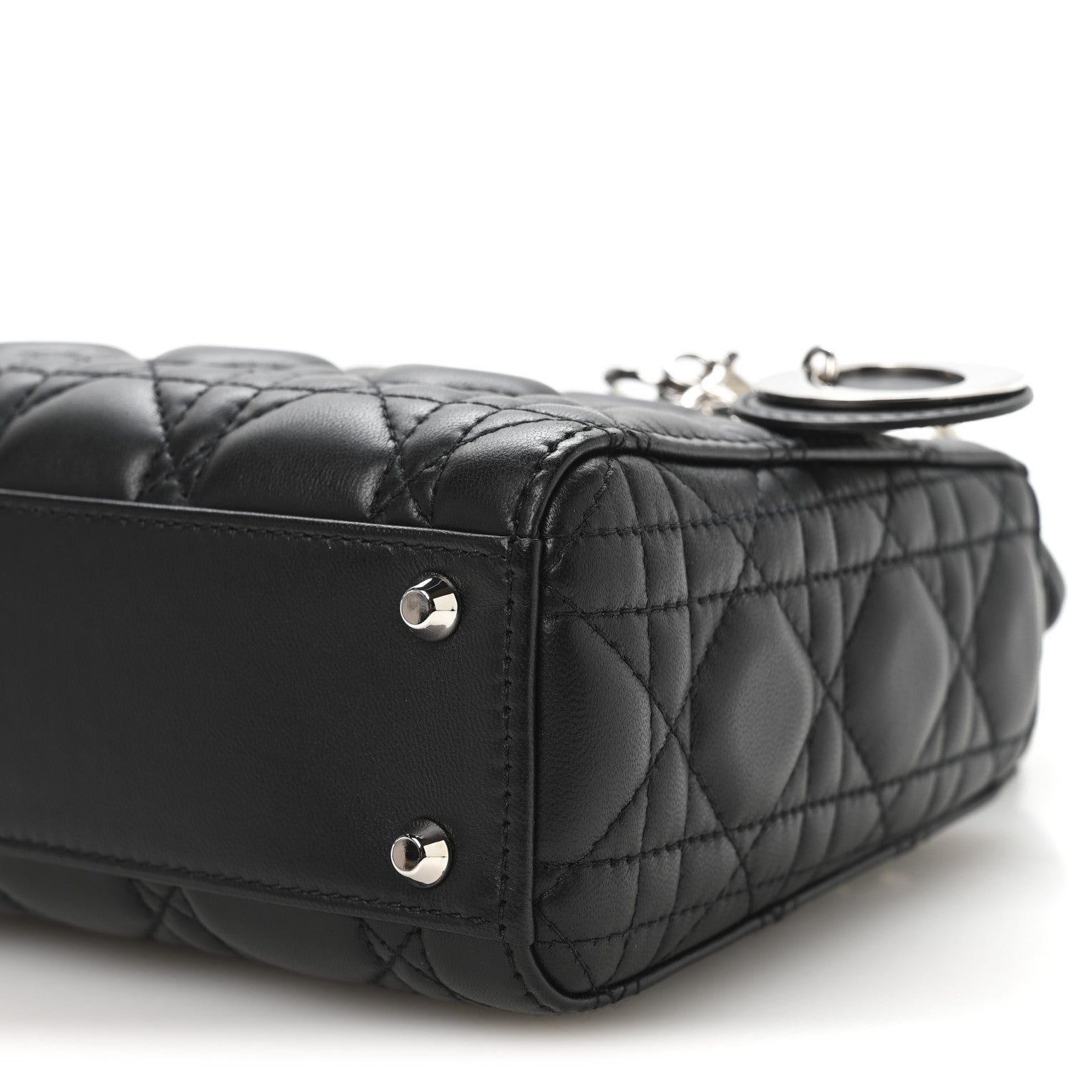 Christian Dior Lambskin Cannage Mini Lady Dior Black 10 of 11